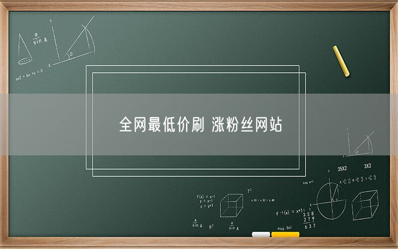 全网最低价刷 涨粉丝网站