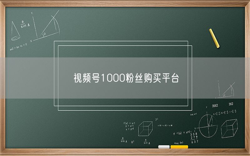 视频号1000粉丝购买平台