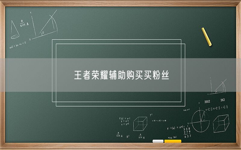 王者荣耀辅助购买买粉丝